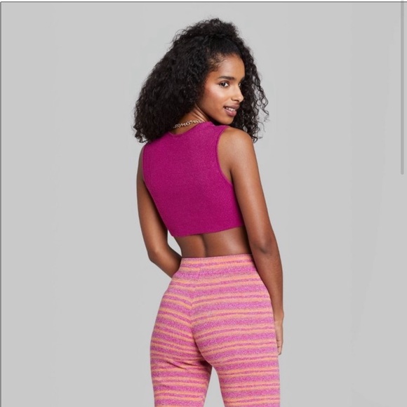Women's Reversible Twist
Tank Cropped Sweater
Tank Top - Plum Purple and Black S - Picture 3 of 8
